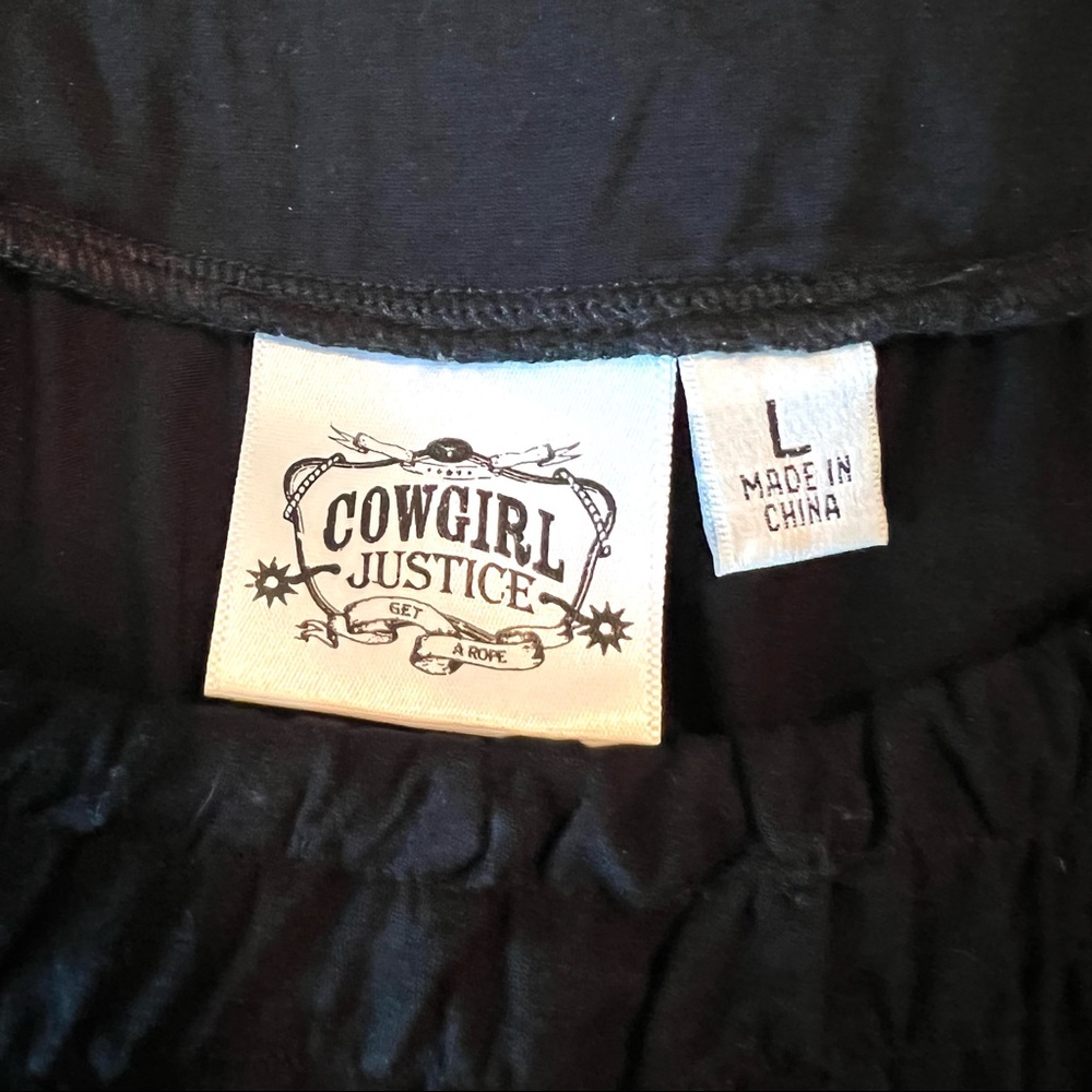 Cowgirl Justice Black Dress with White Skull Embroidery - Picture 9 of 10